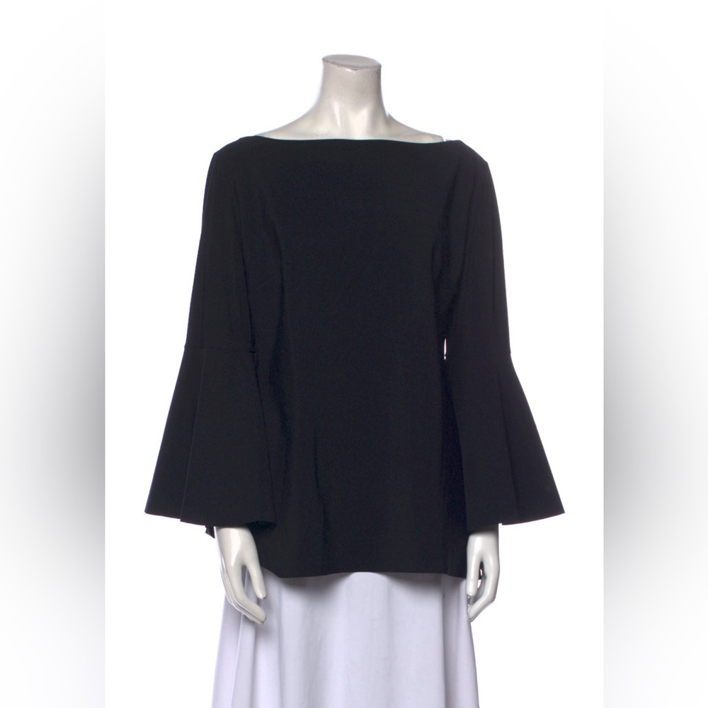 CHIARA BONI, Like New Luxury Black Gorgeous Bateau Blouse in XL.